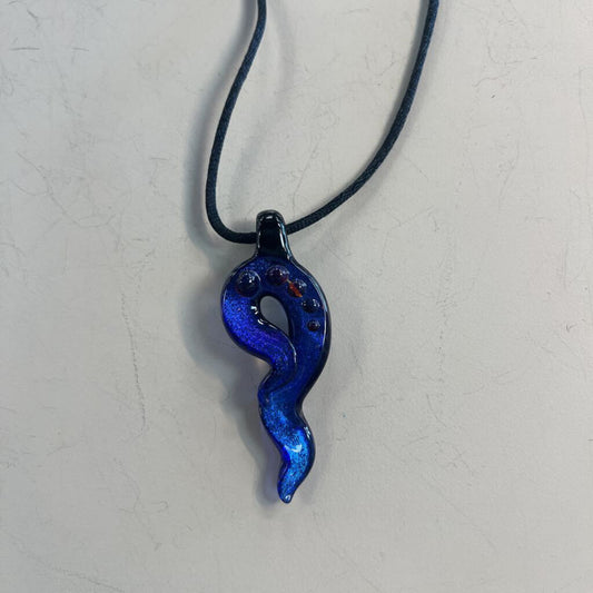 Blue Glass Corded Necklace