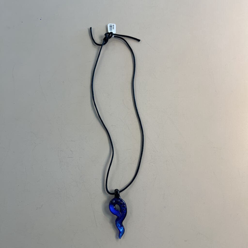 Blue Glass Corded Necklace