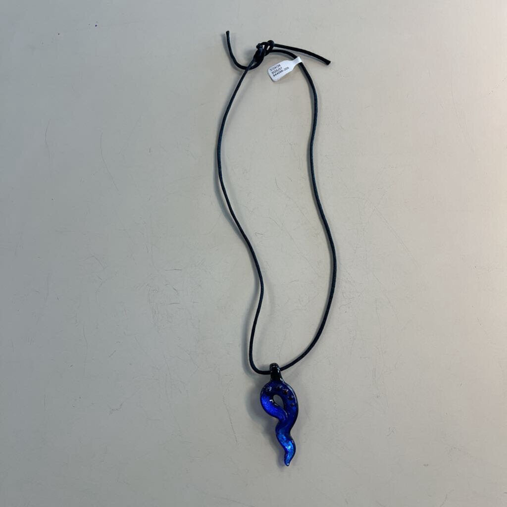 Blue Glass Corded Necklace