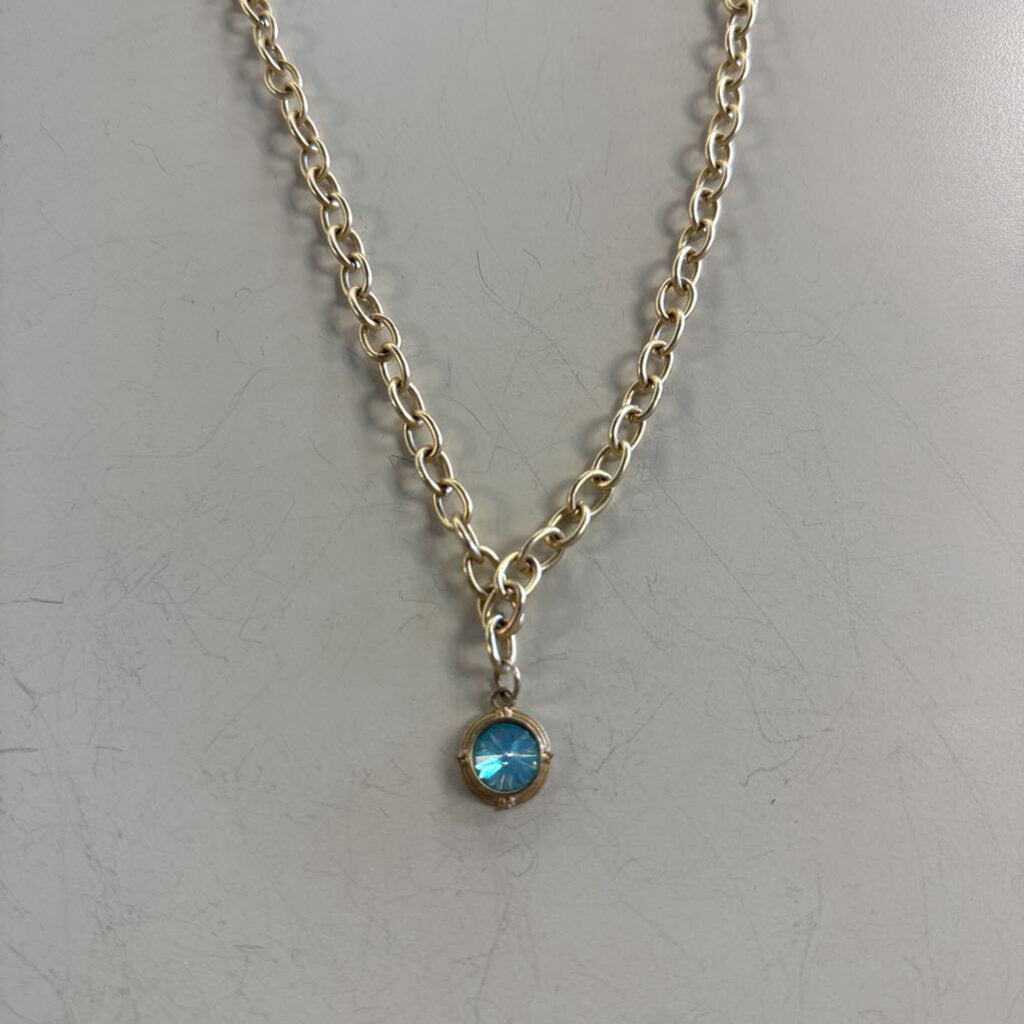 Blue Stone Chain Necklace
