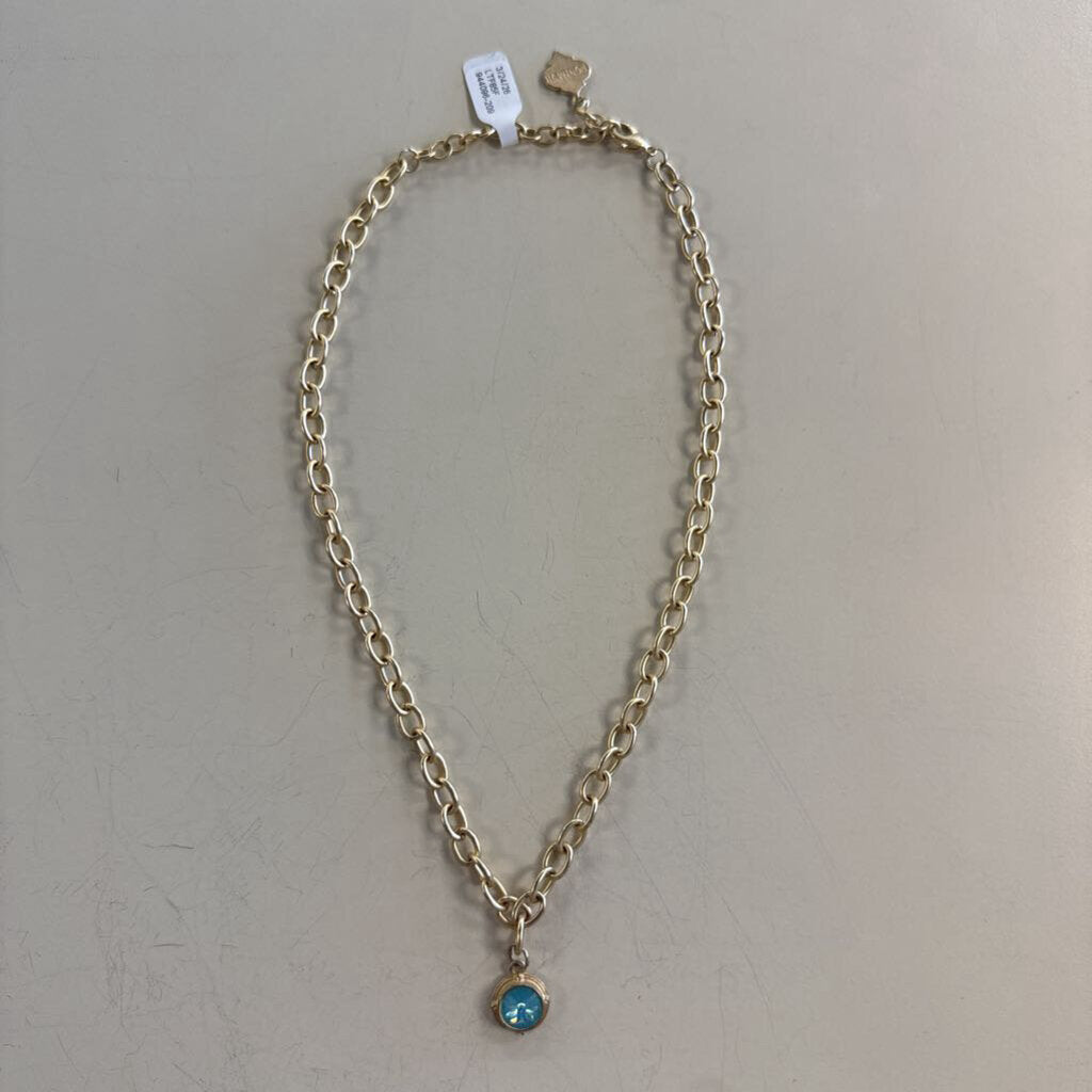 Blue Stone Chain Necklace