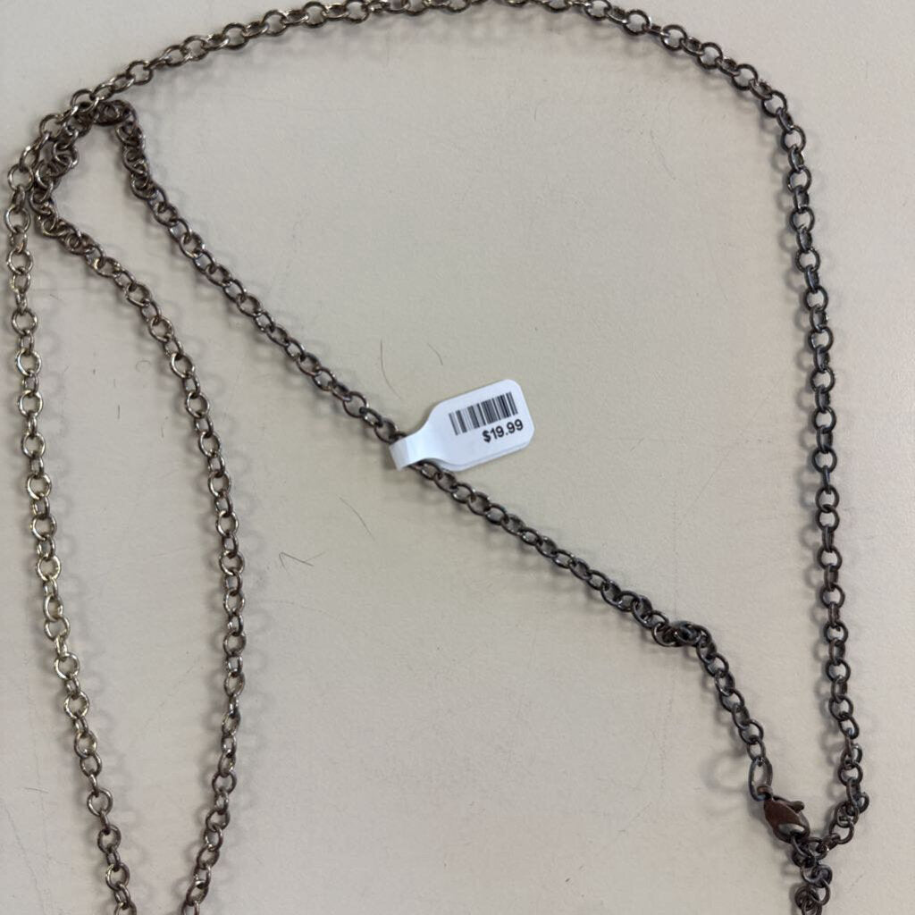 Navy Oversized Tassel Necklace