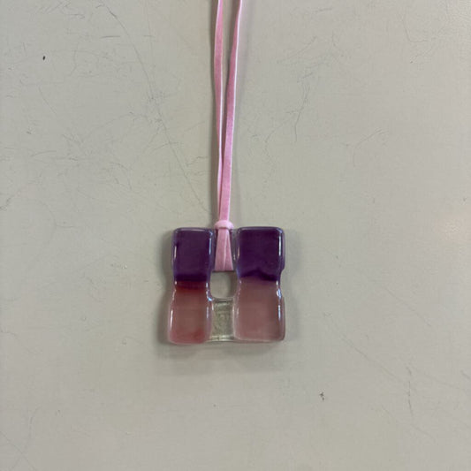 Pink Glass Pendant Necklace