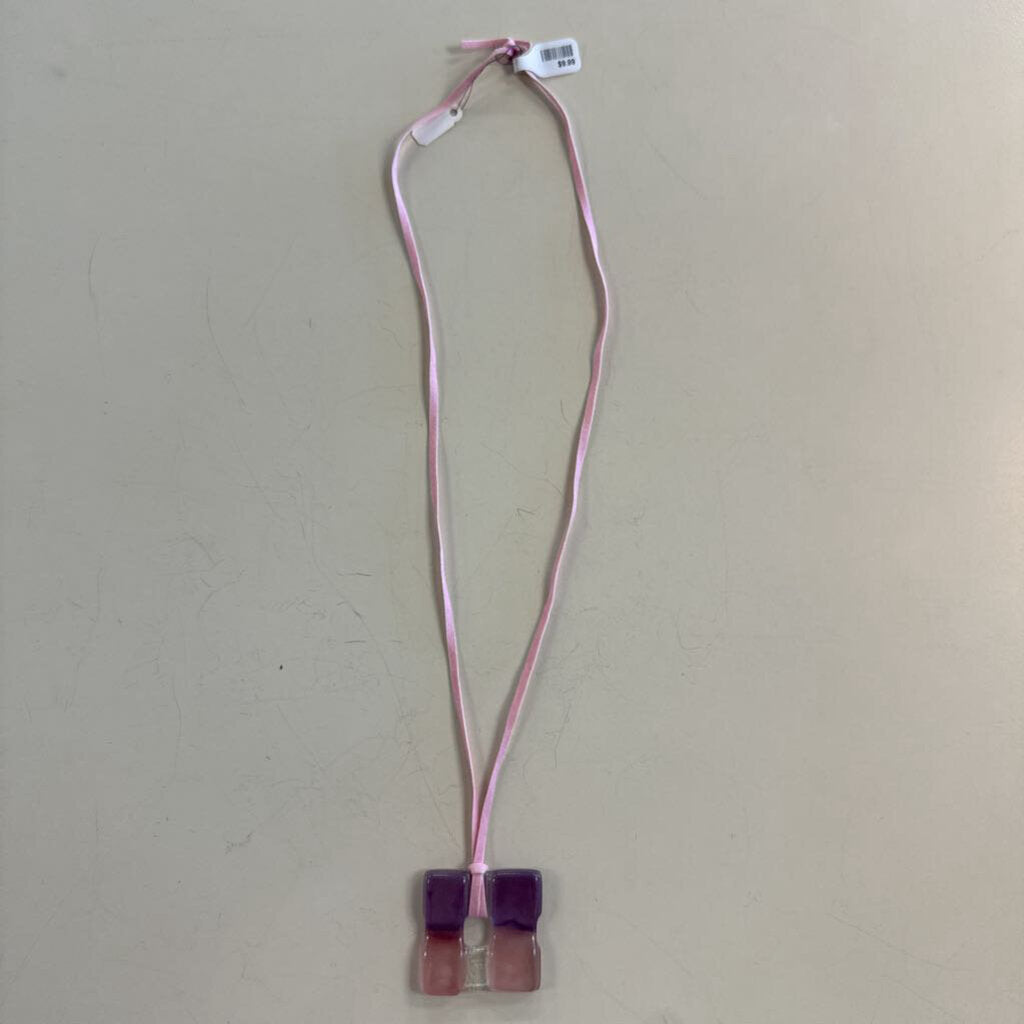 Pink Glass Pendant Necklace