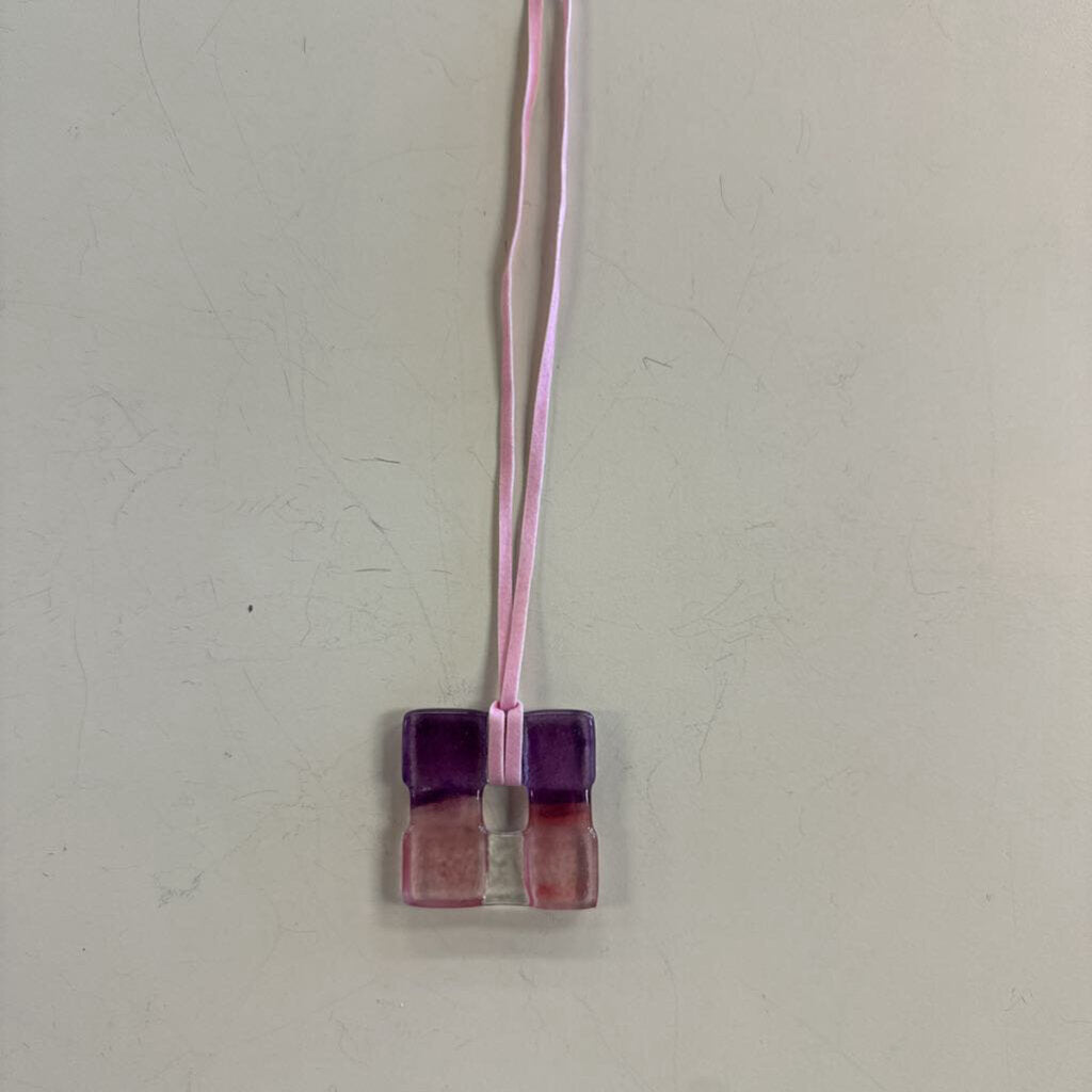 Pink Glass Pendant Necklace