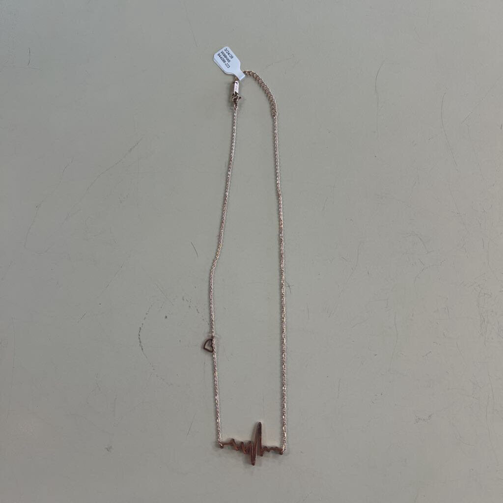 Gold Toned Heart Rate Necklace