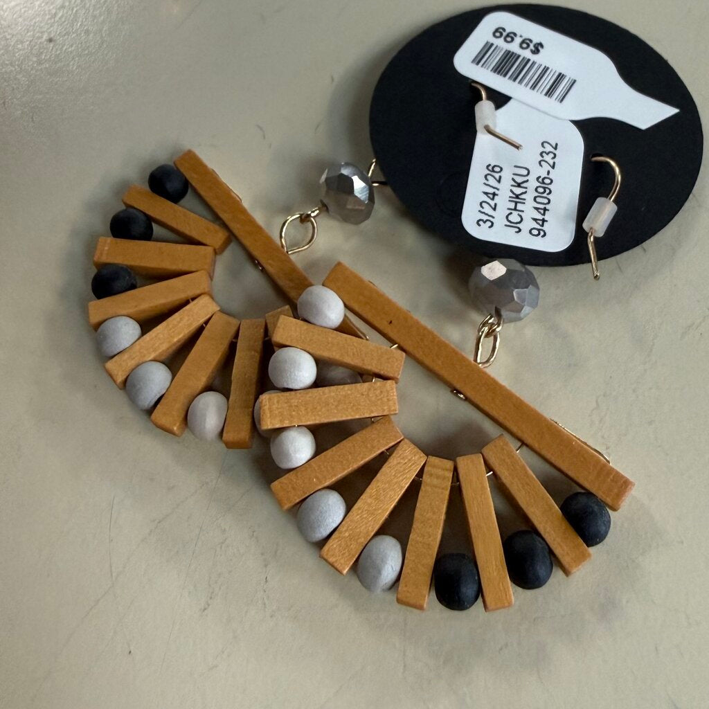 Wood Arch Dangle Earrings