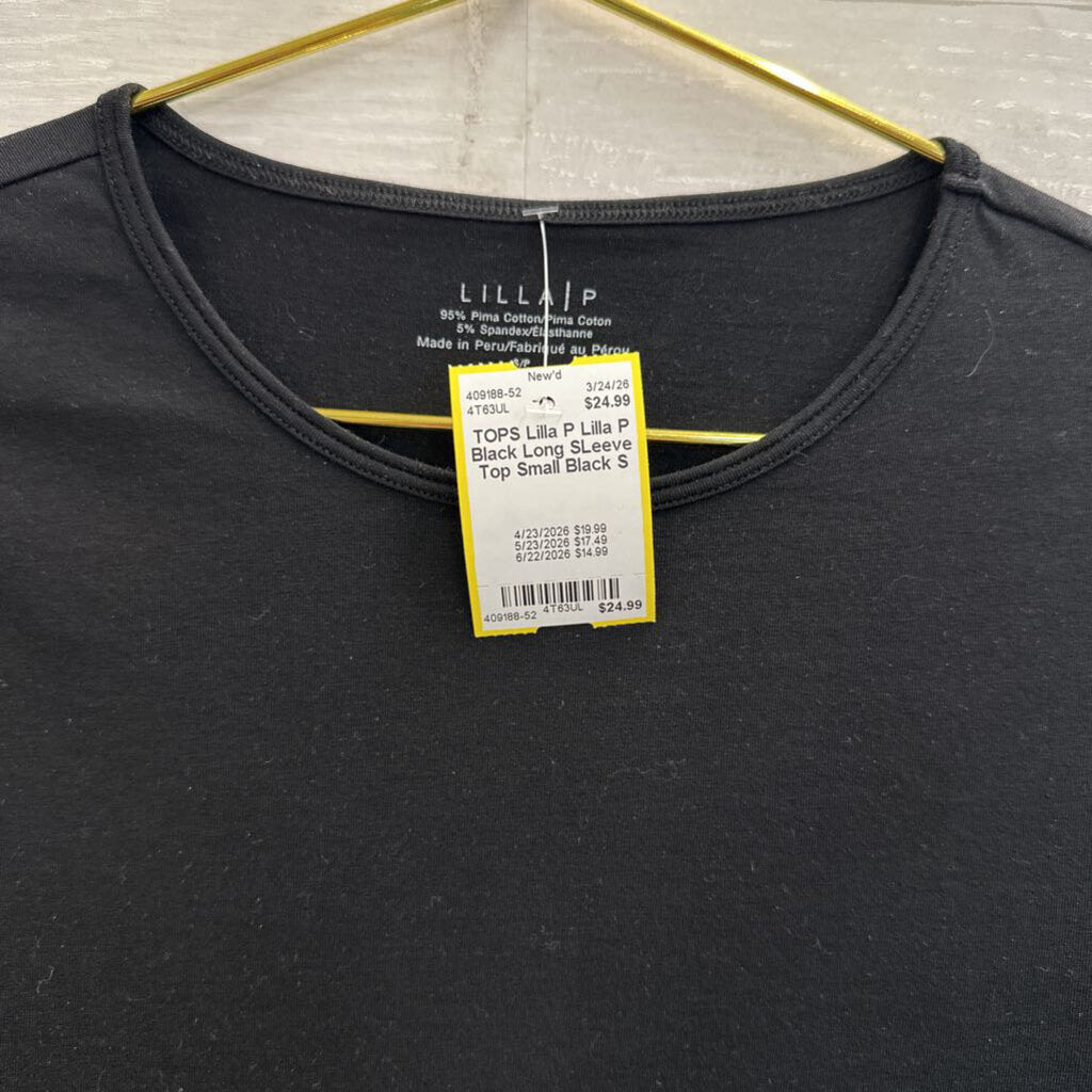 Lilla P Black Long SLeeve Top Small