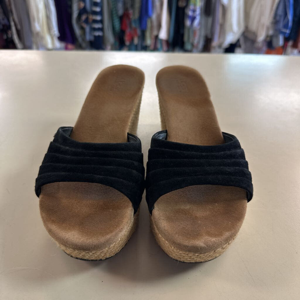 Ugg Brown/ Black Alvina Wedge Sandals 8