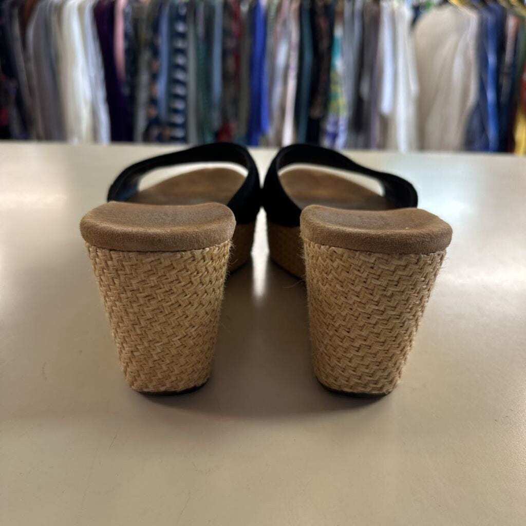 Ugg Brown/ Black Alvina Wedge Sandals 8