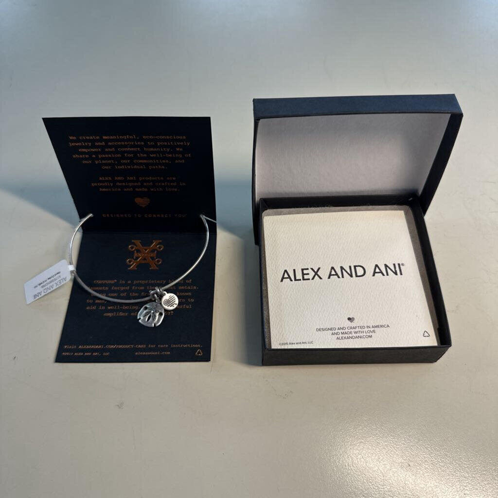 Alex and Ani Silver Sand Dollar Charm Bracelet