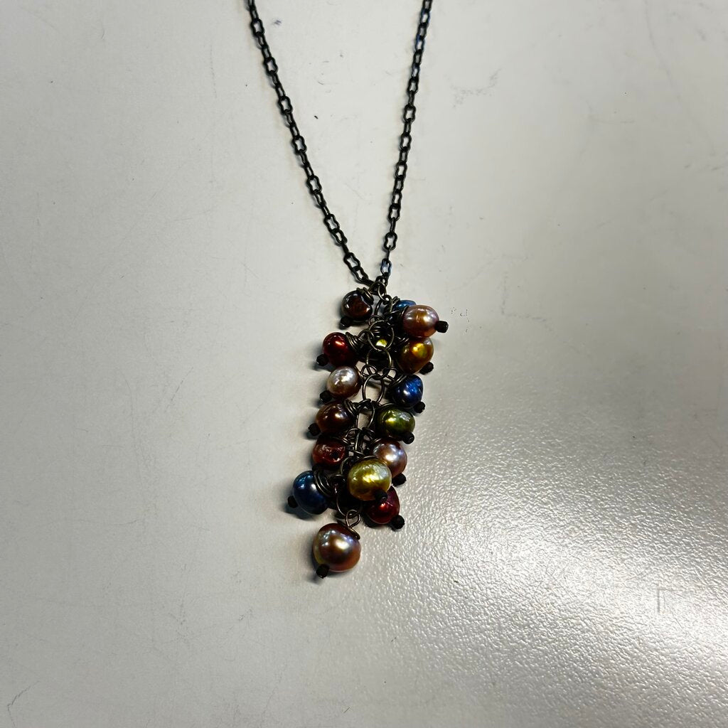 Anne Vaughan Bronze/ Multi Beaded Necklace