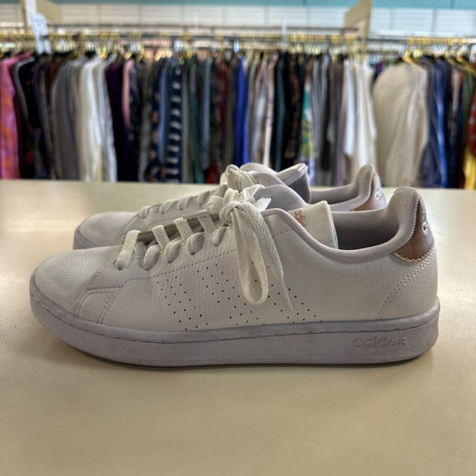 Adidas White Leather Advantage Sneakers 9.5