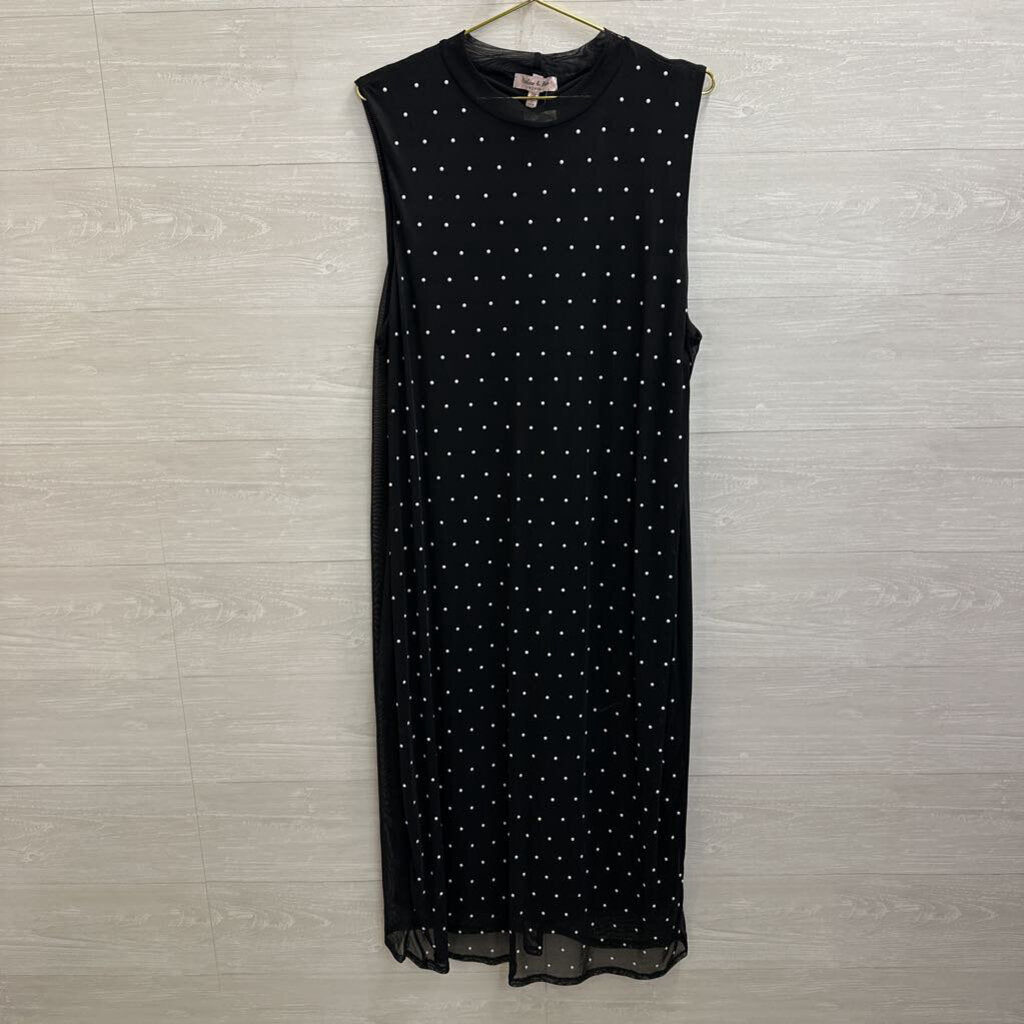Harlow and Rose Black Pearl Studed Maxi Dress 3X