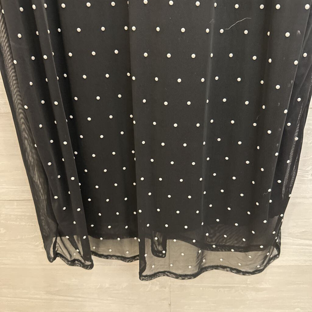 Harlow and Rose Black Pearl Studed Maxi Dress 3X