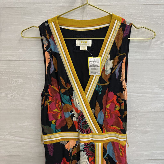 Maeve Black/ Multi Floral Print Sleeveless Midi Dress 0