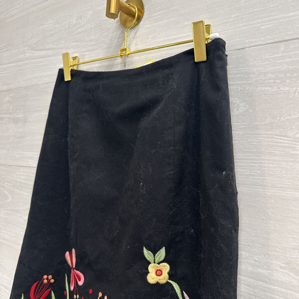 Harolds Black/ Multi Embroidered Hem Skirt 2