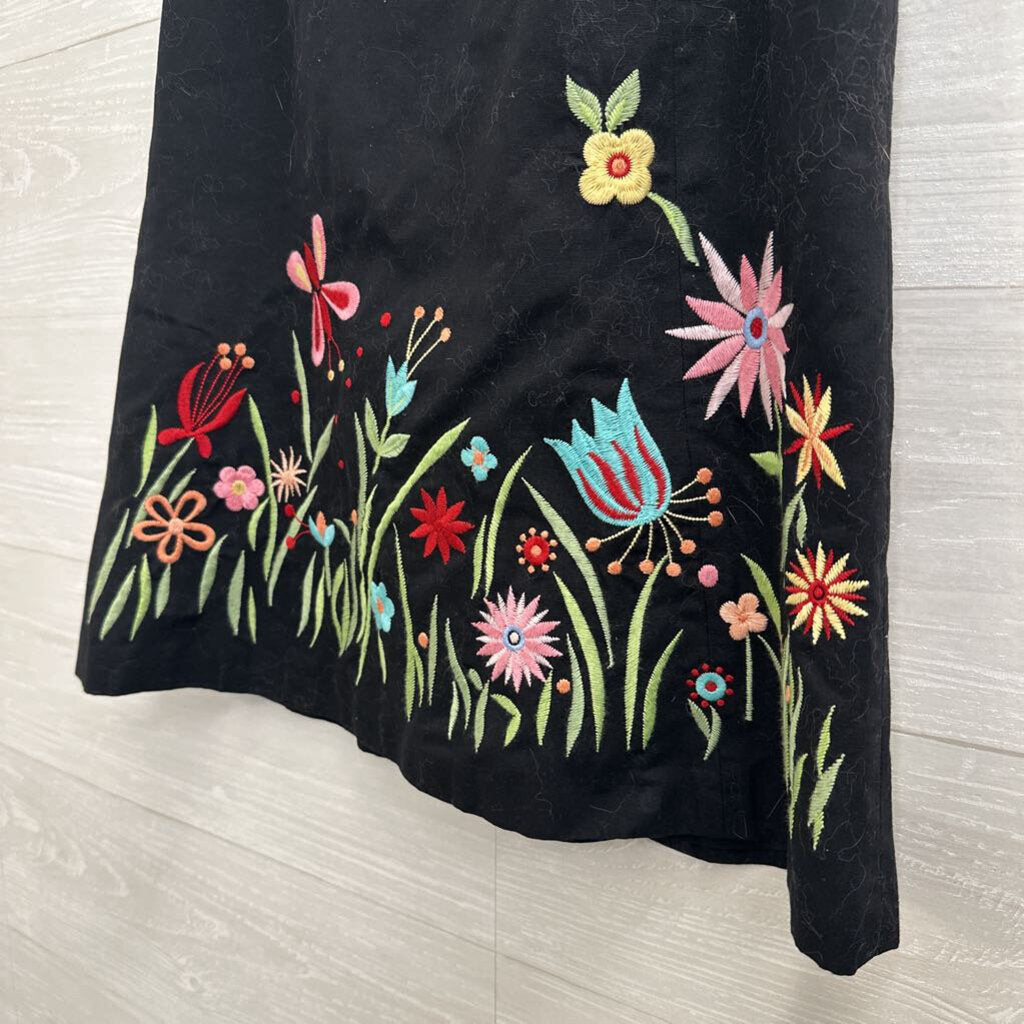 Harolds Black/ Multi Embroidered Hem Skirt 2