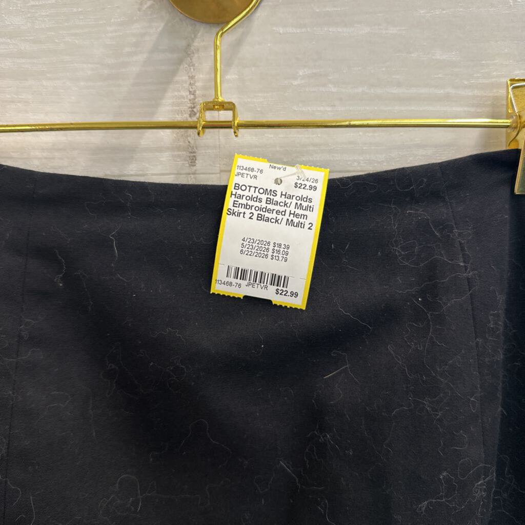 Harolds Black/ Multi Embroidered Hem Skirt 2