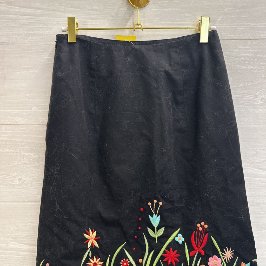 Harolds Black/ Multi Embroidered Hem Skirt 2
