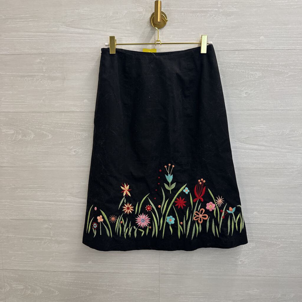 Harolds Black/ Multi Embroidered Hem Skirt 2