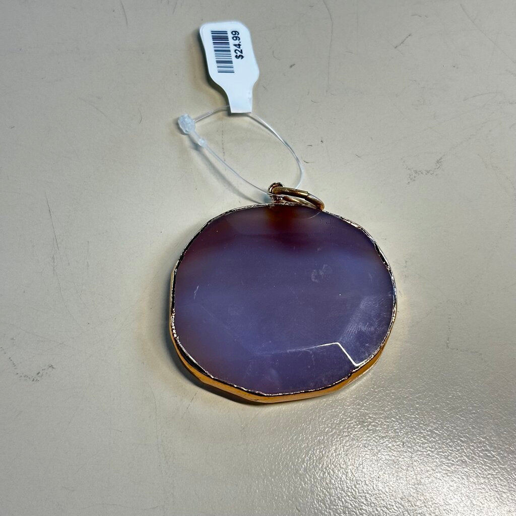 Gold/ Purple Stone Large Pendant