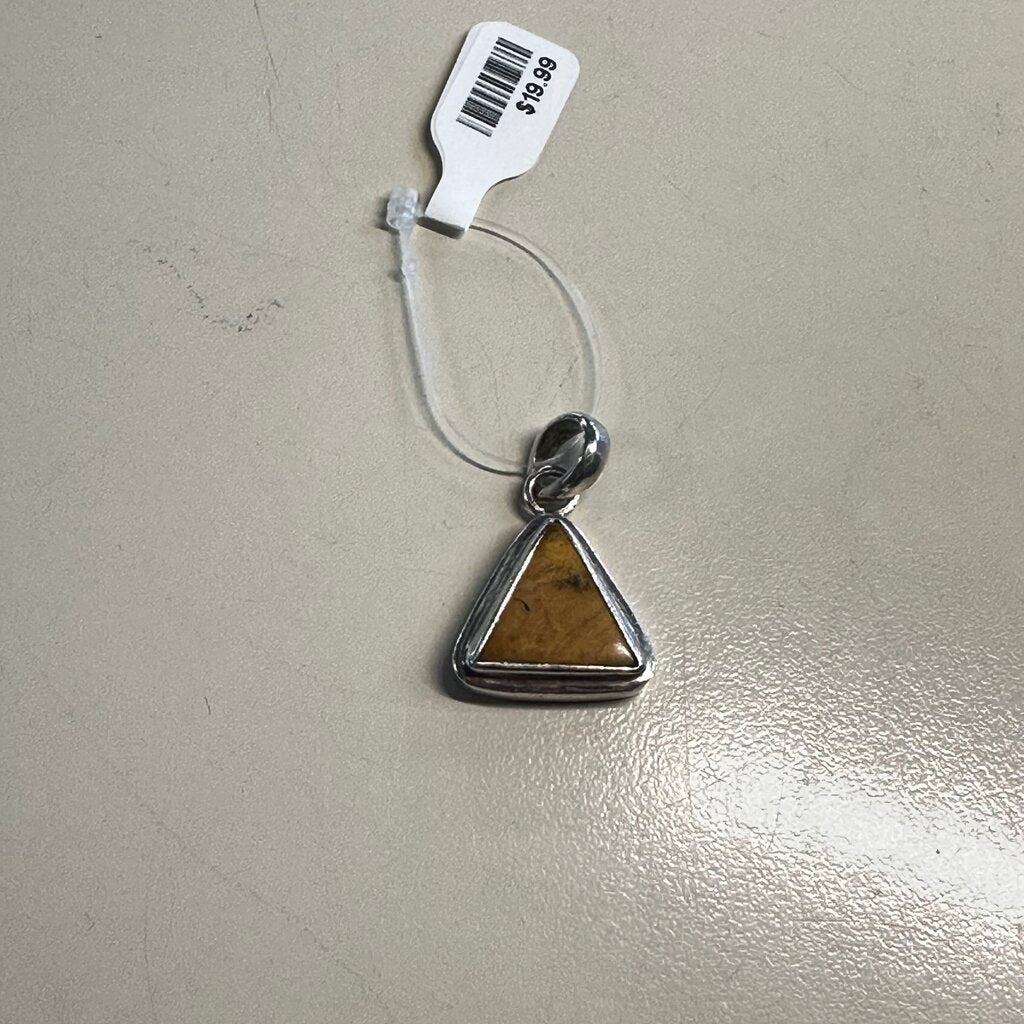 Silver/ Yellow Triangle Stone Pendant