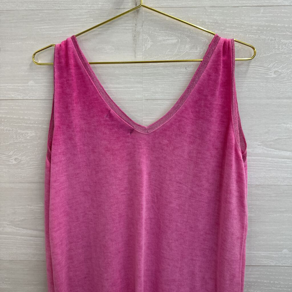 Flora Ashley Pink Knit Tank Top Extra Large