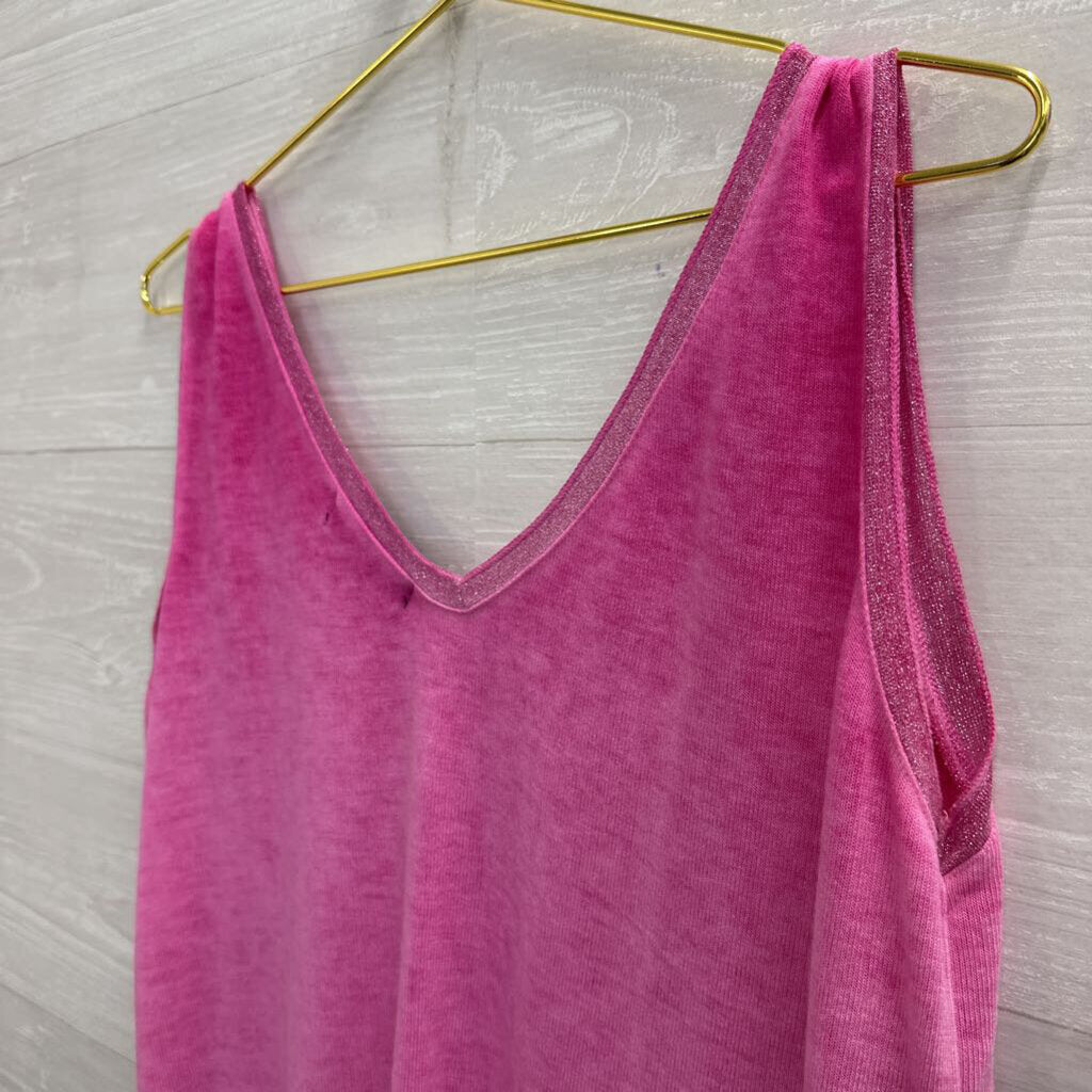 Flora Ashley Pink Knit Tank Top Extra Large