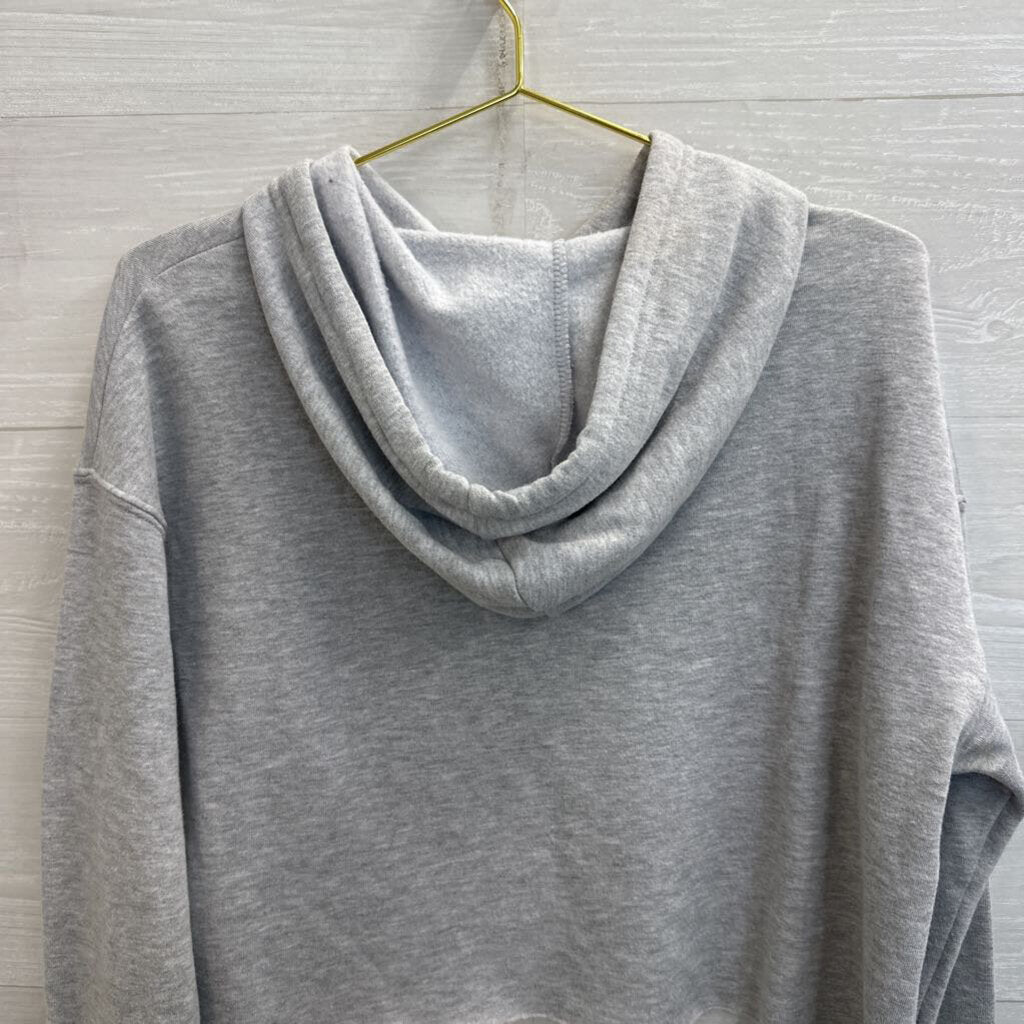 Grey/ Multi Cropped Blackburg Graphic Hoodie Medium