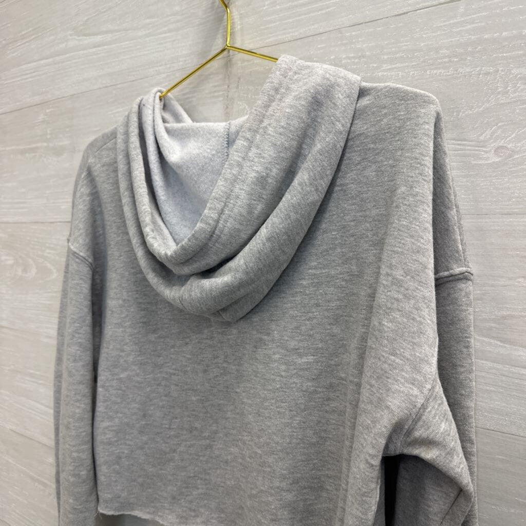 Grey/ Multi Cropped Blackburg Graphic Hoodie Medium