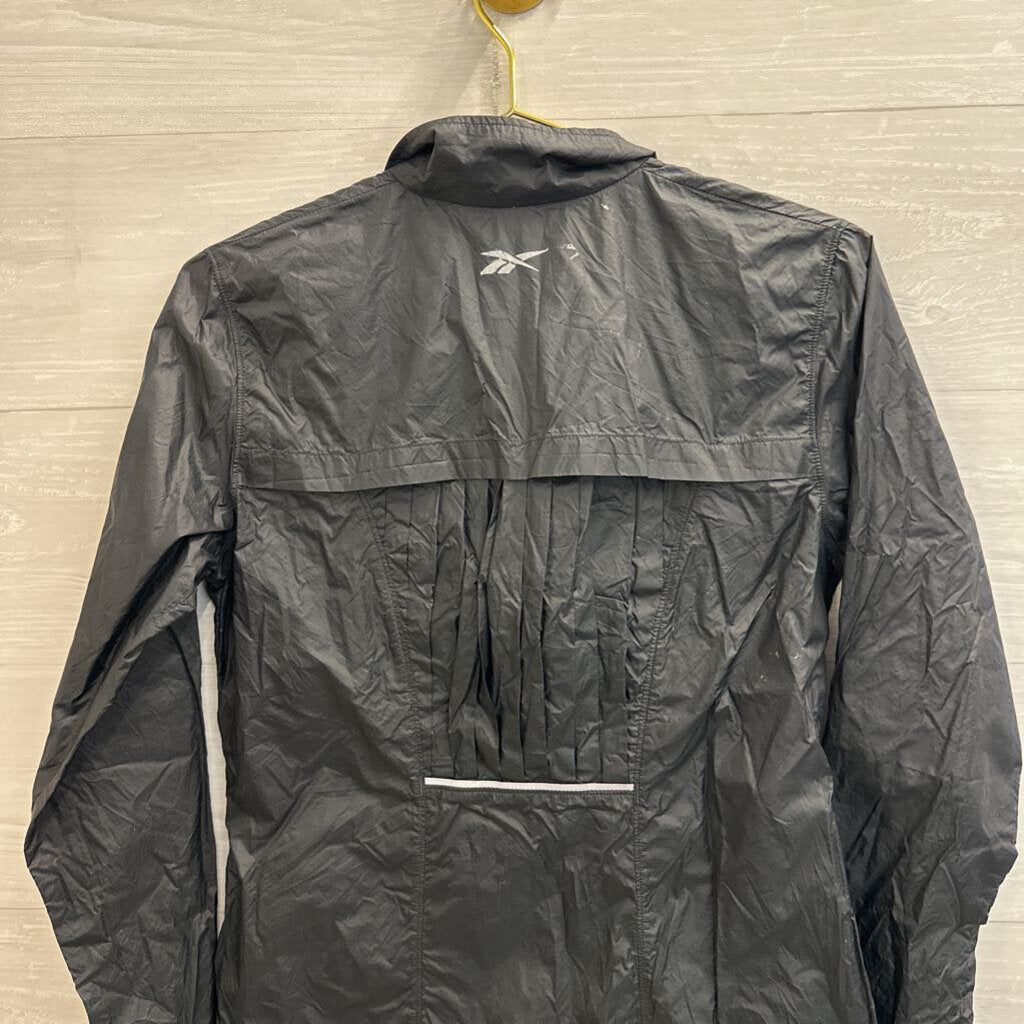 Reebok Black/ Hot Pink Zipper Zip Up Windbreaker Jacket Medium