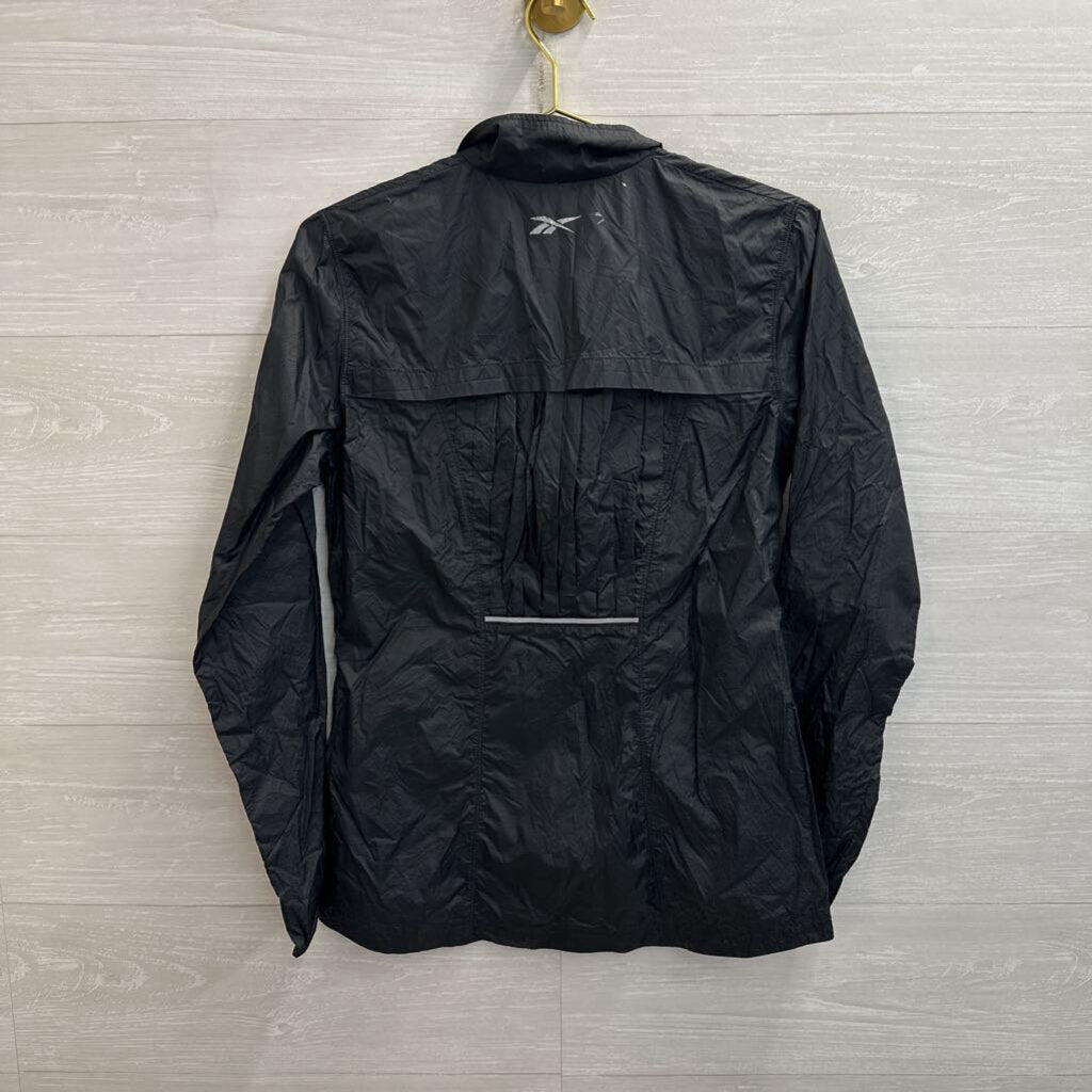 Reebok Black/ Hot Pink Zipper Zip Up Windbreaker Jacket Medium