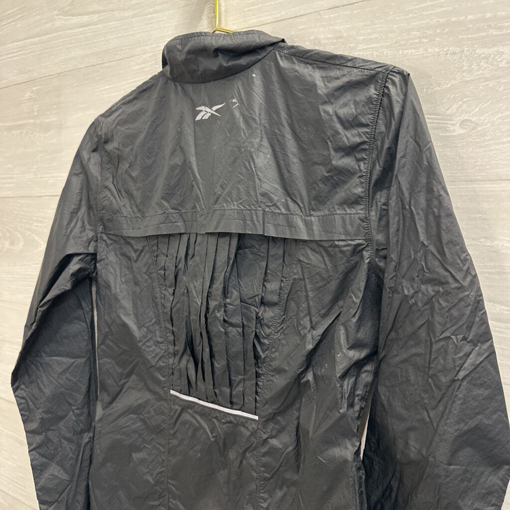 Reebok Black/ Hot Pink Zipper Zip Up Windbreaker Jacket Medium