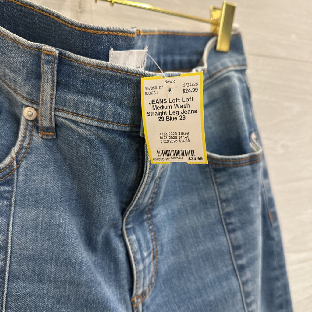 Loft Medium Wash Straight Leg Jeans 29