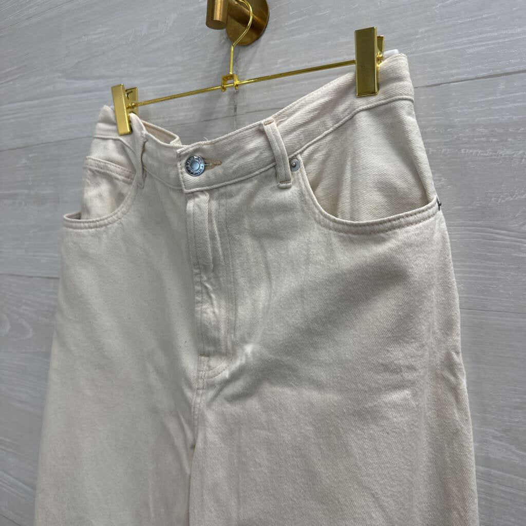 Everlane Cream The Summer Wide Leg Jeans 30