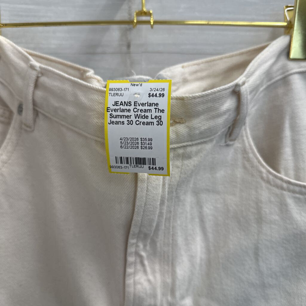 Everlane Cream The Summer Wide Leg Jeans 30