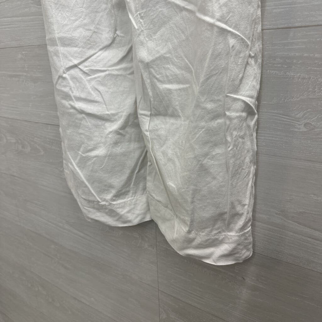 Caribbean Joe White Linen Blend Pull On Pants Large