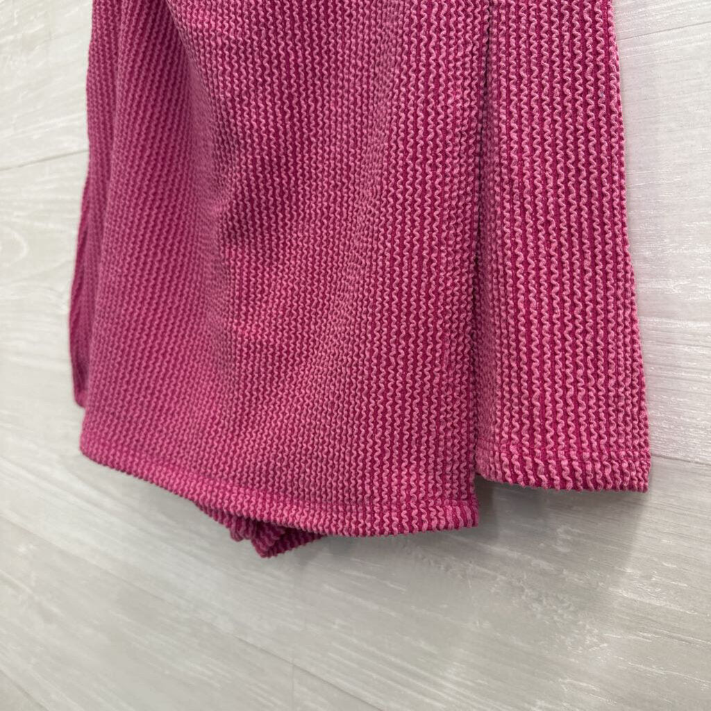 Wasabi and Mint Pink Textured Faux Wrap Skort Large
