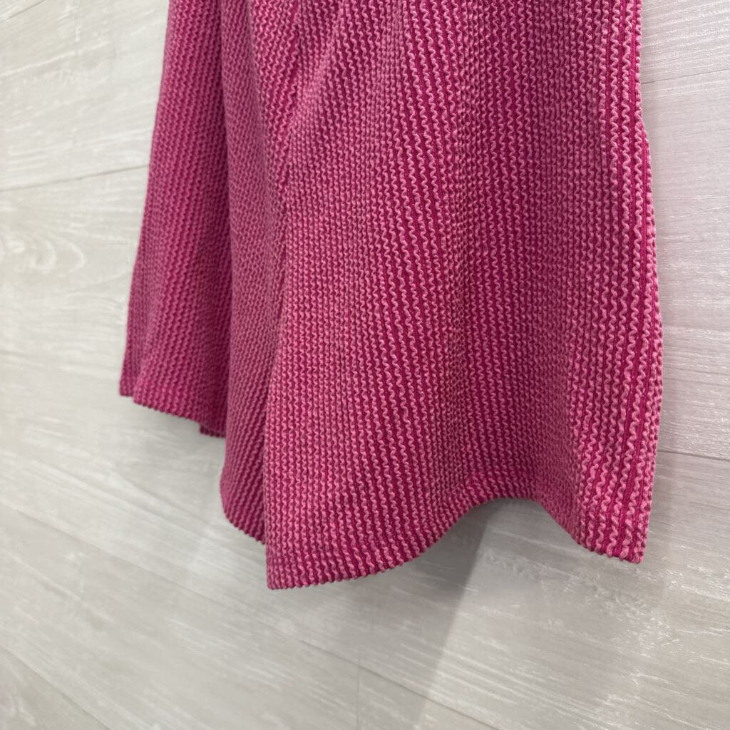 Wasabi and Mint Pink Textured Faux Wrap Skort Large