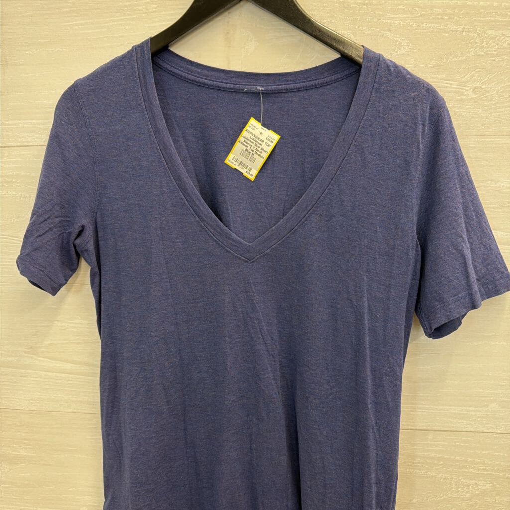 Lululemon Blue Short Sleeve V Neck Athletic Top Medium