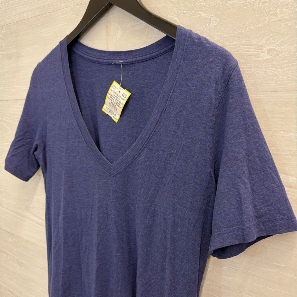 Lululemon Blue Short Sleeve V Neck Athletic Top Medium