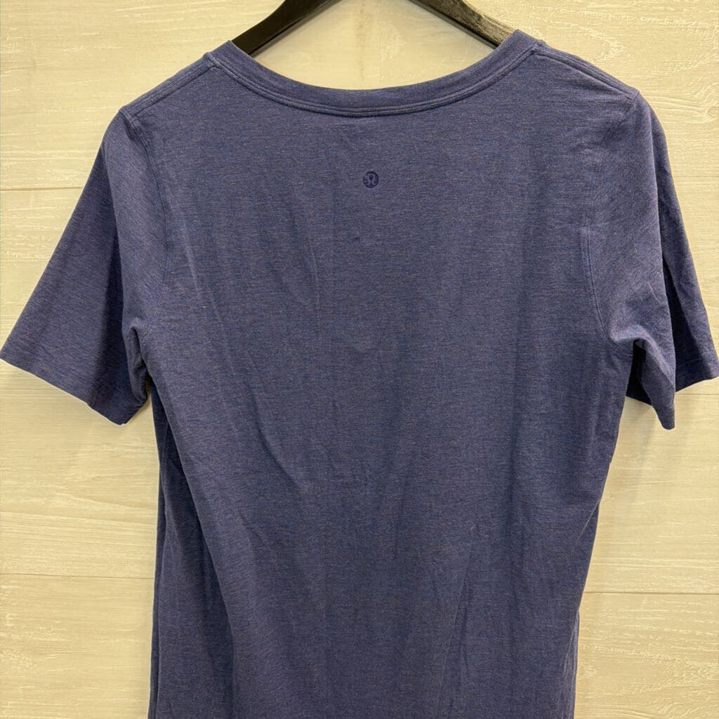 Lululemon Blue Short Sleeve V Neck Athletic Top Medium