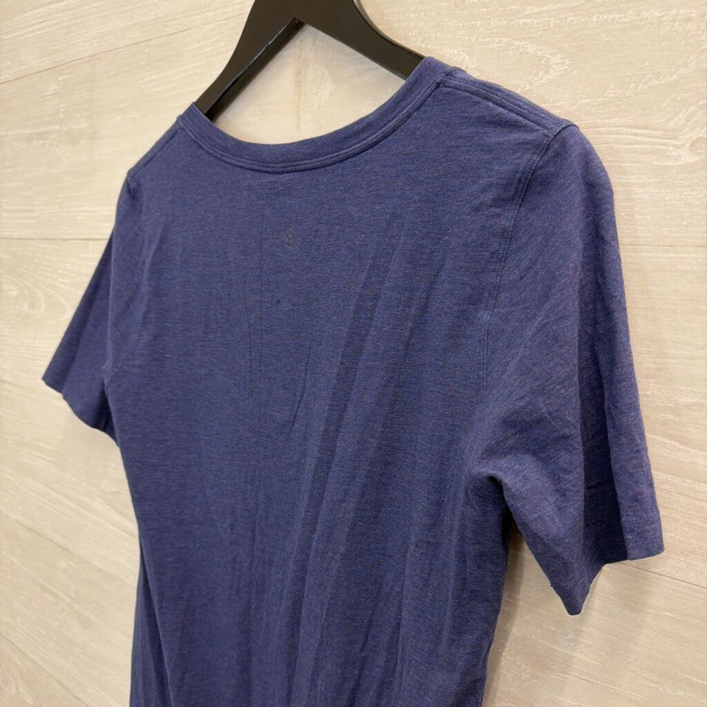 Lululemon Blue Short Sleeve V Neck Athletic Top Medium