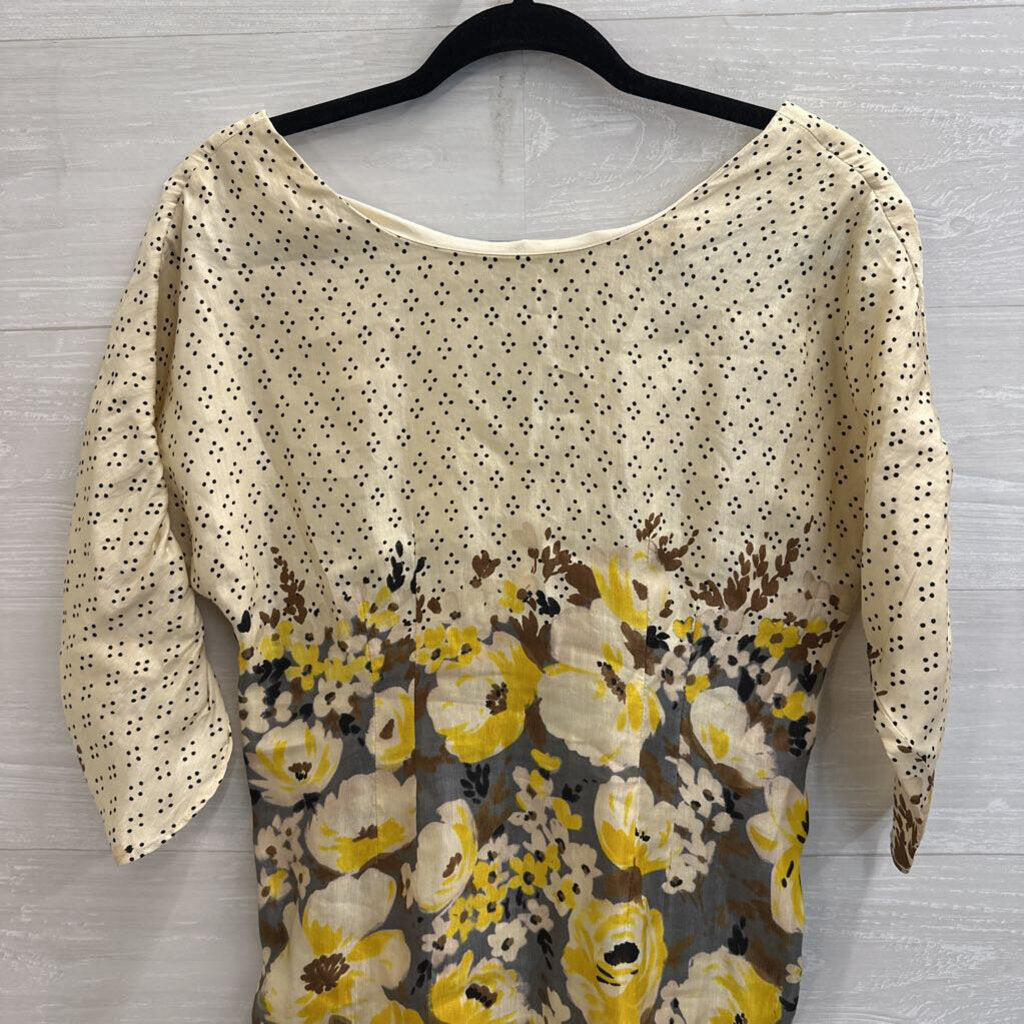 Meadow Rue Cream/ Multi Dot/ Floral Print Long Sleeve Dress 2