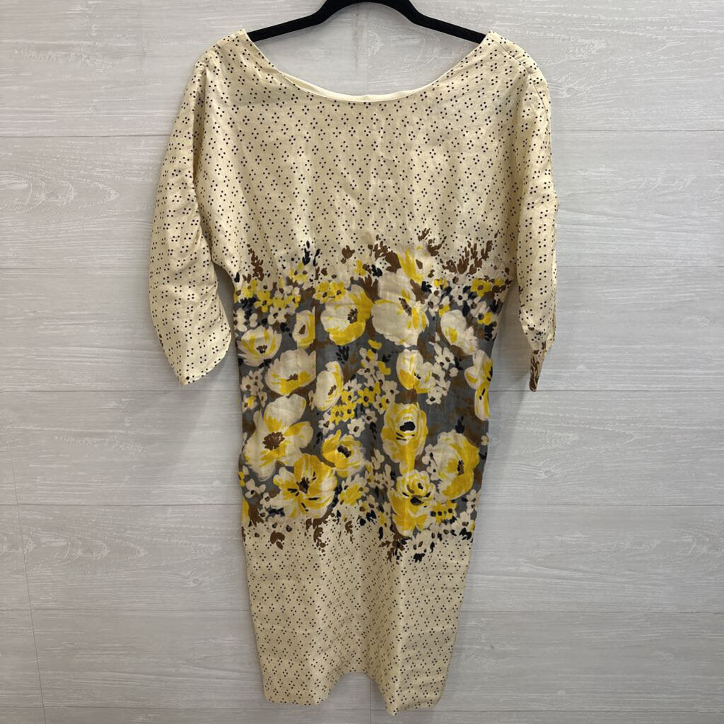 Meadow Rue Cream/ Multi Dot/ Floral Print Long Sleeve Dress 2