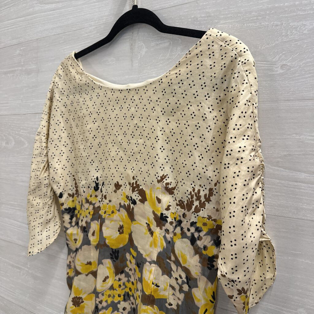 Meadow Rue Cream/ Multi Dot/ Floral Print Long Sleeve Dress 2