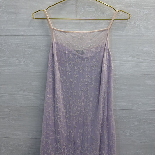 Vintage Up Front Purple/ White Layered Print Maxi Dress 13