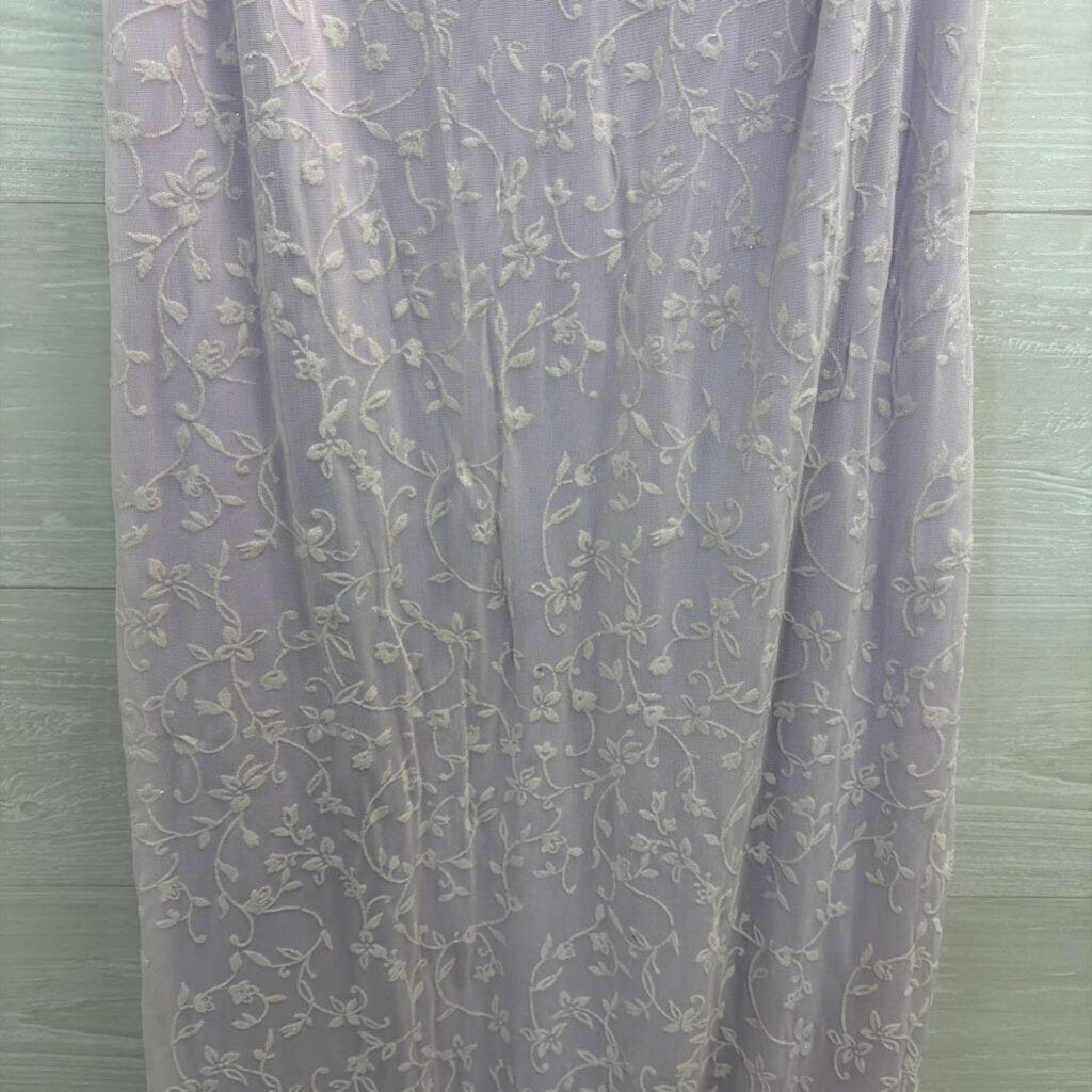 Vintage Up Front Purple/ White Layered Print Maxi Dress 13