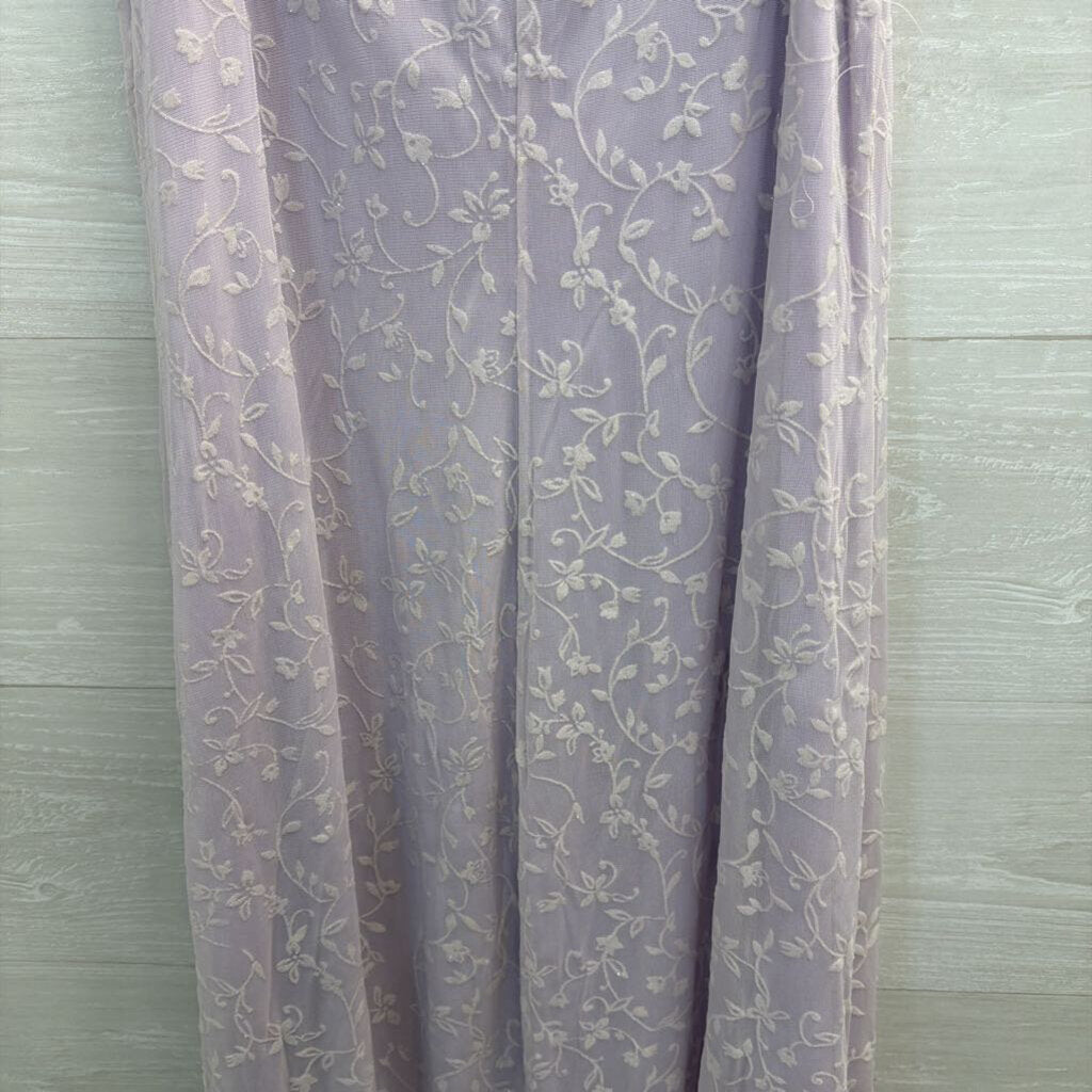 Vintage Up Front Purple/ White Layered Print Maxi Dress 13